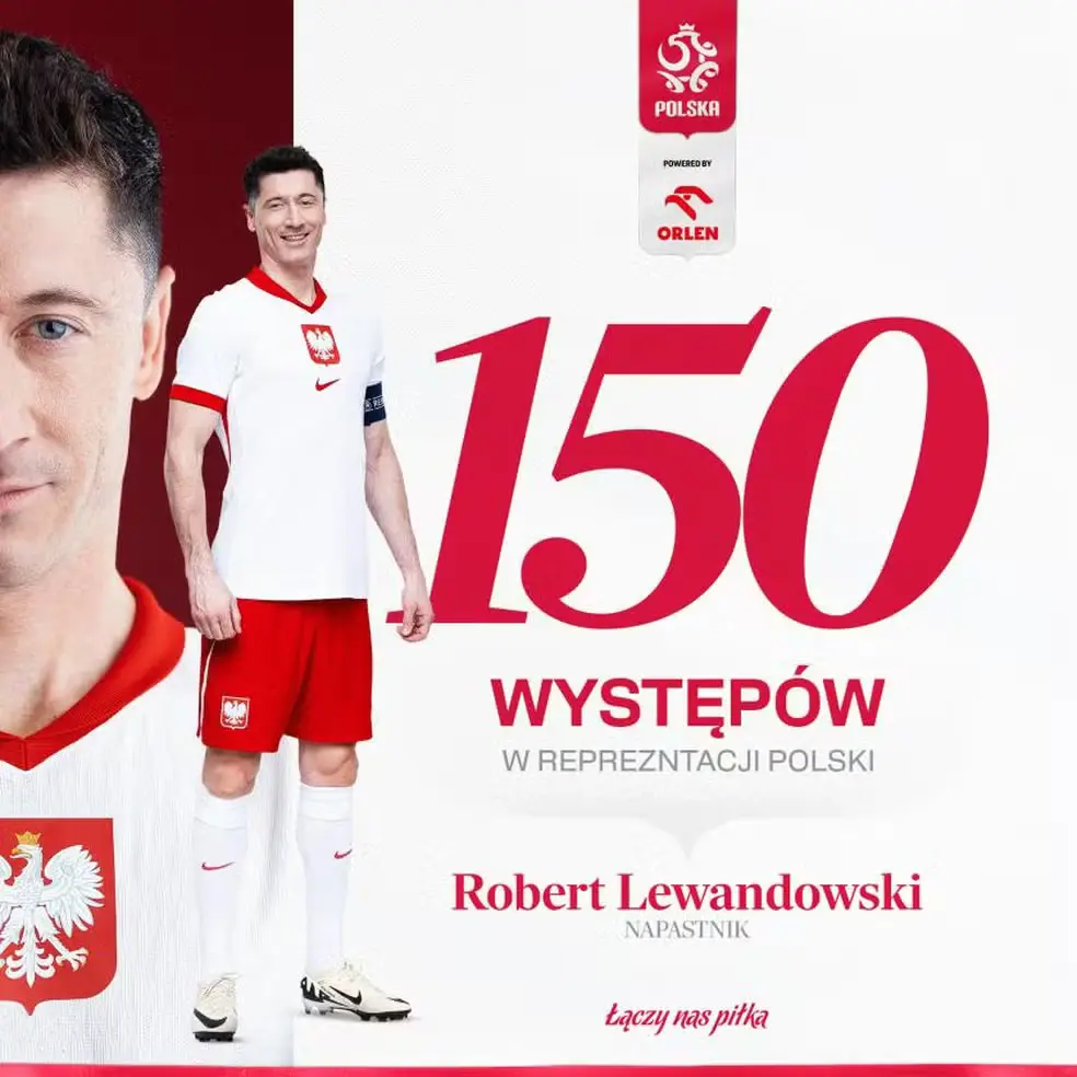 Robert Lewandowski đã chơi 150 trận cho Ba Lan trước Thổ Nhĩ Kỳ