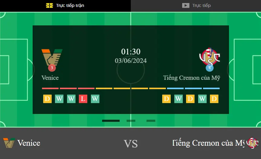 Trận đấu giữa Venezia vs Cremonese 03/06/2024